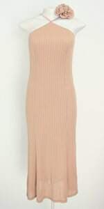 vestido feminino bege com forro