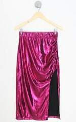 saia auguri vigue feminina rosa com cós com elástico e fenda