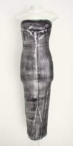 vestido feminino prata com fenda
