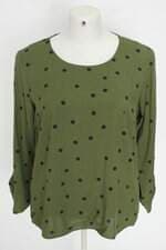 blusa elaveste feminina verde com poás