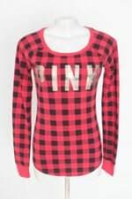 blusa pink feminina xadrez com silk