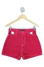 shorts jeans Renner feminino rosa com recortes