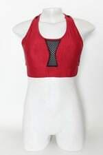 top di paula feminino vermelho com recortes