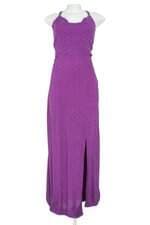 vestido feminino roxo com fenda e meio forro