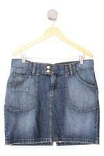 saia jeans C&A feminina azul