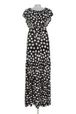 vestido karin feller feminino preto com poás e babado