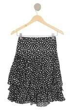 shorts feminino estampado com babado