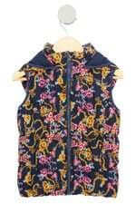 colete C&A kids azul floral