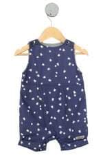 macaquinho Green kids estampado com aplique e barra italiana