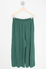 calça de tecido feminina verde com forro