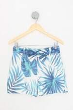 shorts vivale feminino estampado com faixa na cintura