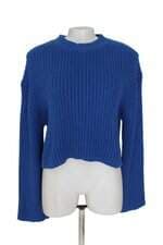 blusa manga longa em tricô H&M feminina azul