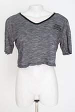  blusa cropped Blue Steel feminina cinza com silk