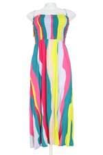 vestido midi afghan colorido listrado