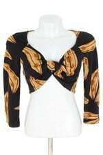 blusa cropped Farm feminina estampada com nó