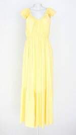 vestido sheila rodrigues feminino amarelo com fenda