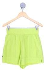shorts garage feminino verde com cós com elástico e forro