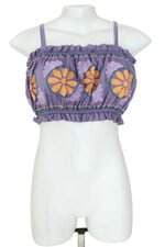 cropped Zara feminino roxo com bordado