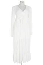 vestido donna dora feminino branco com faixa na cintura e meio forro
