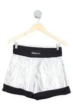 shorts de academia enfim active feminino cinza com cós com elástico