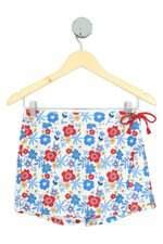 shorts saia lápis de cor kids estampado com cós com elástico