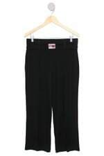 calça de tecido One Up feminina preta com aplique