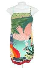 Vestido Curto Verde Com Estampa Tropical Farm