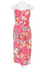 vestido Zara feminino floral com fenda