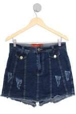 saia jeans ziclague feminina azul