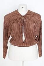 blusa aquamar feminina marrom plissada