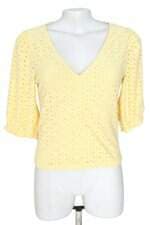 blusa C&A feminina amarela om franzido