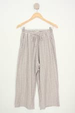 calça de tecido greenish feminina estampada com cós com elástico