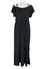 vestido quintess feminino preto com fenda