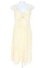 Vestido Midi Listrado Amarelo e Branco Renner