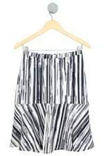 saia C&A feminina estampada com forro e peplum