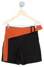 shorts bamboo feminino preto com faixa na cintura