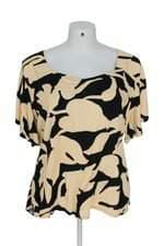 blusa feminina amarela estampada