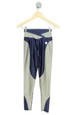 calça legging feminina bicolor com recortes