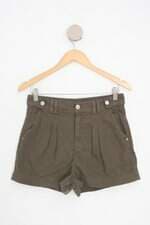 shorts Blue Steel feminino verde com pregas