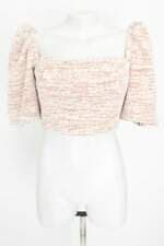 cropped bobô feminino bege com forro