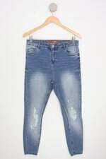 calça jeans Shoulder feminina azul