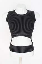 blusa gloria coelho feminina preta com recortes