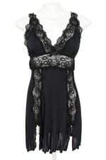 camisola aimê feminina preta com renda