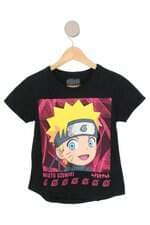 camiseta kids naruto preta com silk
