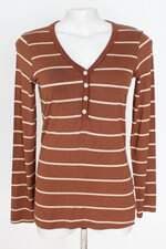 blusa manga longa vila flor feminina marrom