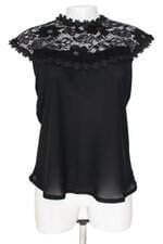 blusa aviamento feminina preta com renda