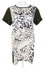 vestido nanaminze feminino estampado com recortes