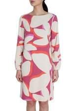 vestido Shoulder feminino estampado com com forro