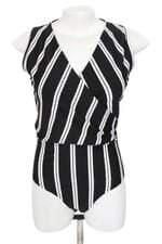 body Zinzane feminino preto listrado