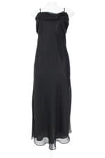 vestido feminino preto com forro e sobreposição